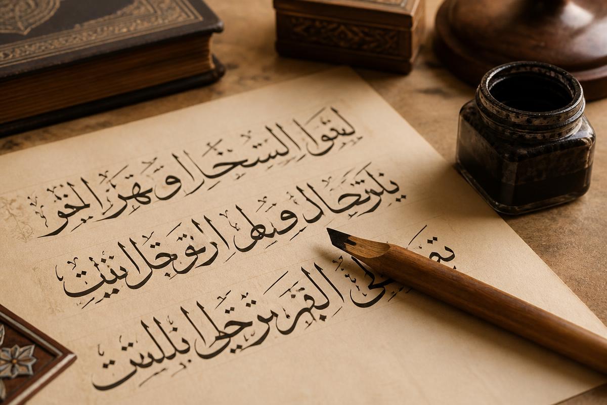 Refined Arabic calligraphy for language diploma programs