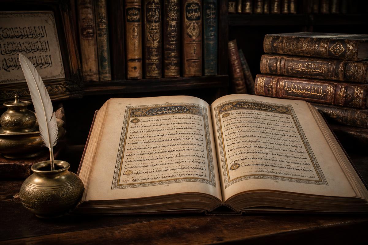 Classical Islamic manuscript volume and scholarly library for Hadith programs
